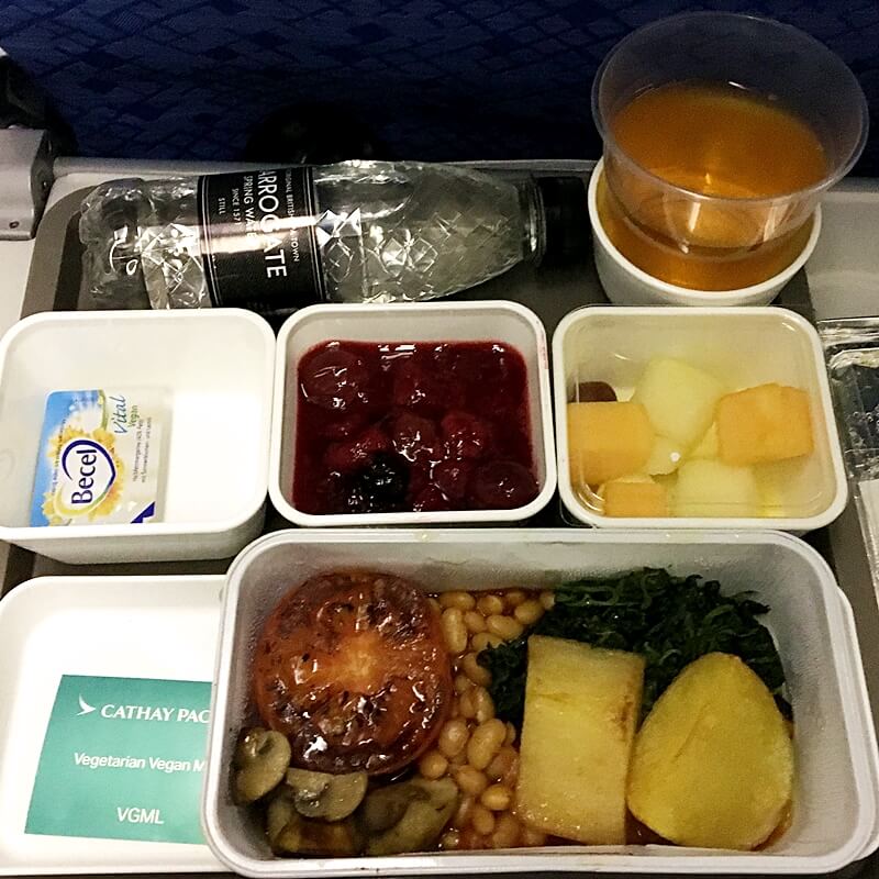 cathay airline vegan meal